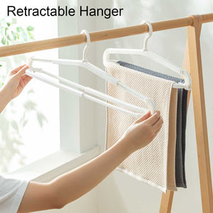 Locaupin 5pcs Retractable Hanging Clothes Hanger Laundry Towel Drying Rack Space Save Closet Organizer Indoor Outdoor Use