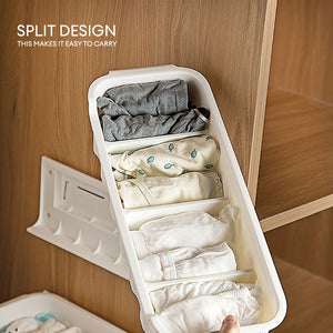 Locaupin Cabinet Sliding Storage Drawer Closet Underwear Organizer with Removable Divider Multipurpose Under Sink Pull Out Shelf