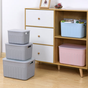 Locaupin Decorative Minimalist Wardrobe Storage Box with Cover Multifunctional Underwear Clothes Toys Books Cabinet Bedroom Organizer (Large)