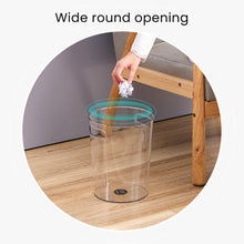 Load image into Gallery viewer, Locaupin Round Transparent (PET) Storage Bin Trash Can Minimalist Drinks Storage and Flower Pot Multi-purpose Round Wide Opening
