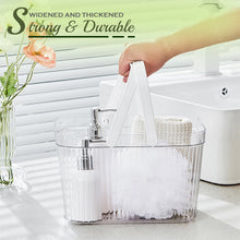 Load image into Gallery viewer, Locaupin Transparent Multipurpose Storage Basket with Handle Bathroom Vanity Cosmetic Shower Tote Organizer Bin
