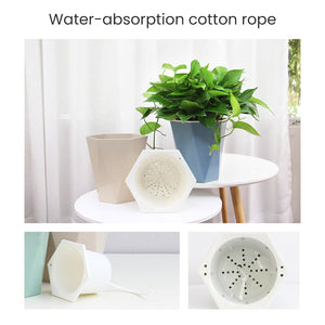 Locaupin Smart Self Watering Flower Pot Fiber Design Decorative and Minimalist Home Gardening Indoor Outdoor Planter