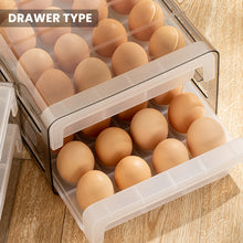 Load image into Gallery viewer, Locaupin Drawer Design Double Layer Egg Container Refrigerator Space Saver Countertop Storage Box Tray Holder Kitchen Fridge Organizer
