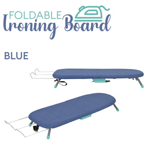 Locaupin Foldable Table Top Ironing Board with Iron Holder Portable Non Slip Feet Wall Hanging Strap Home Dormitory Travel Use
