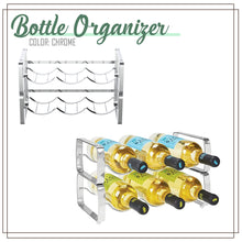 Load image into Gallery viewer, Locaupin Water Bottle Organizer Kitchen Countertop Display Stand Cabinet Shelf Storage Space Saver Metal Rack Soda Can Holder
