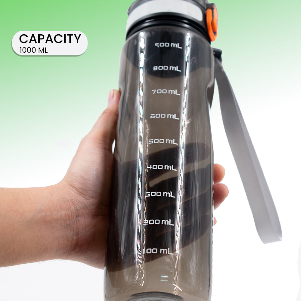 Locaupin Transparent Sports Water Bottle One Click Open Lock Lid Leak Proof Non-Toxic Tumbler For Gym Yoga Fitness Camping