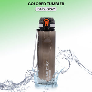 Locaupin Transparent Sports Water Bottle One Click Open Lock Lid Leak Proof Non-Toxic Tumbler For Gym Yoga Fitness Camping