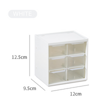 Load image into Gallery viewer, Locaupin White Desktop Organizer Shelf Vanity Accessories Jewelry Drawer Multifunctional Storage Office Pen Book Holder Cosmetic Brushes Box
