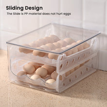 Load image into Gallery viewer, Locaupin Large Capacity Double Layer Auto Roll Egg Container Refrigerator Space Saver Storage Box Holder with Lid and Handle Kitchen Fridge Organizer Bin Camping Picnic Use
