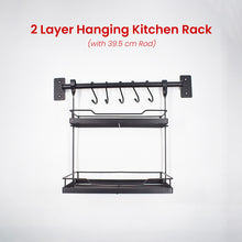 Load image into Gallery viewer, Locaupin Home Accessories Wall Mounted Hanging Holder Kitchen Tools Rack Storage Organizer Shelf with Free Rod Set

