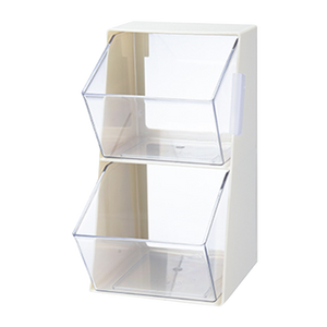 Locaupin 2 Tier Tea Bag Container Condiment Storage Pantry Cabinet Coffee Bar Organizer Removable Drawers Bin Holder