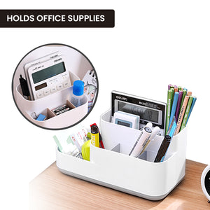 Locaupin Office Multifunctional Desk Organizer Stationery Holder Cosmetics Storage Box Shelf Caddy Compartments Table Top Sorter Rack
