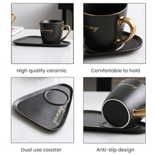 Load image into Gallery viewer, Locaupin European Luxurious Office Drinking Tea Ceramic Mug Coffee Cup with Saucer Plate and Spoon Set
