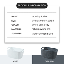 Load image into Gallery viewer, Locaupin Hand Held Clothes Sundry Storage Basket Japanese Style Textured Design Plastic Wardrobe Cosmetic Organizer Bathroom Accessories (Medium)
