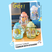 Load image into Gallery viewer, Locaupin Toddler Drinking Straw Water Bottle Adjustable Strap Tumbler Sippy Cup For Kids Customize with Sticker
