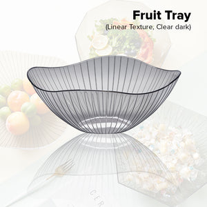Locaupin Kitchen Plastic Party Dish Food Platter Snack Serving Fruit Tray Catering Salad Appetizers Veggie Dessert Plate
