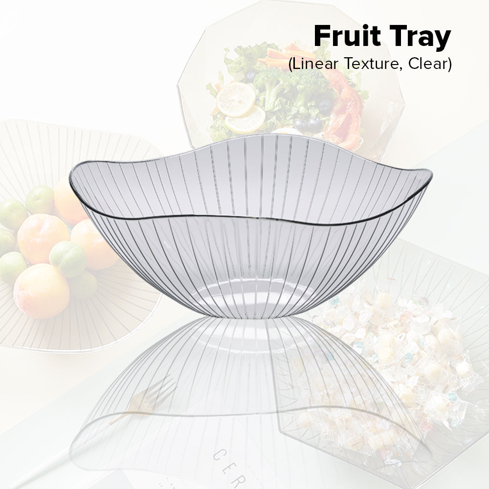 Locaupin Kitchen Plastic Party Dish Food Platter Snack Serving Fruit Tray Catering Salad Appetizers Veggie Dessert Plate