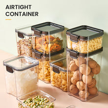 Load image into Gallery viewer, Locaupin Airtight Dry Food Container Jar Canister Cookies Cereal Pasta Candy Transparent Storage For Kitchen Pantry (PET Plastic)
