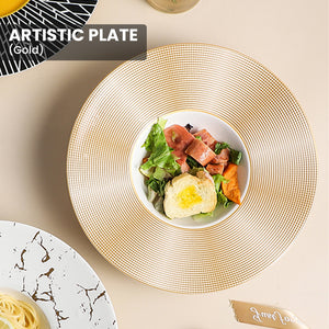 Locaupin Wide Rim Pasta Bowl Porcelain Microwavable Round Deep Plate Serving Dishes Dinner Salad Dessert Oven Safe Dinnerware