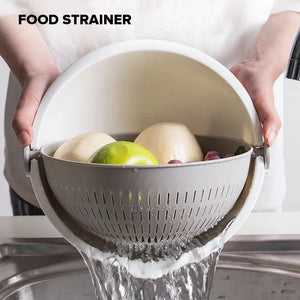 Locaupin Kitchen Gadgets Round Food Strainer Over the Sink Colander Washing Bowl for Pasta Fruits Vegetable Container Basket Drainer