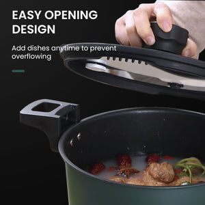 Locaupin Kitchen Boiler Low Pressure Cooker Pot Non-Stick Boiler Easy Grip Handle Fast Cooking Explosion-Proof