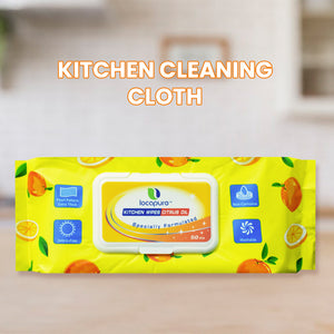 Locaupin 50pcs/pack Kitchen Dish Cleaning Scented Wipes Degreasing Anti-Oil Table Countertop Appliances
