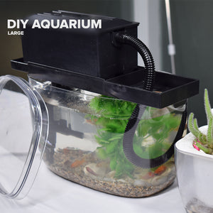 Locaupin DIY Customize Heavy Duty Storage Box Aquarium Small Fish Isolation Tank Feeding Container with Lid For Garden Living Room Display