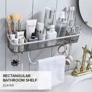 Locaupin Wall Mounted Multi-functional Bathroom Shelf Organizer Rack with Drainer and Small Compartment Storage For Kitchen Bathroom