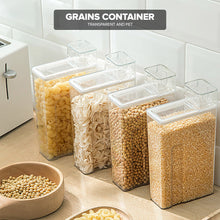 Load image into Gallery viewer, Locaupin Transparent Dry Food Storage Dispenser Cereal Grain Kitchen Organizer Multipurpose Plastic Jar Airtight Container

