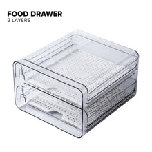 Load image into Gallery viewer, Locaupin Food Storage Double Layer Stackable Drawer Type Container Removable Drain Tray Refrigerator Fruit Vegetable Fridge Organizer Fresh Keeper Bin
