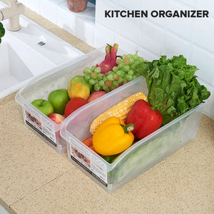 Locaupin Plastic Multifunctional Kitchen Organizer Food Storage Pantry Cabinet Fruits Vegetables Fridge Container Bin