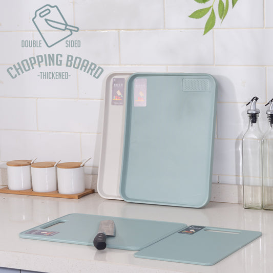Locaupin Double Sided Chopping Board with Grinder Deep Juice Groove Stackable Cutting Food Ingredients Kitchen Serving Tray
