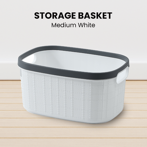Locaupin Japanese Style Rectangular Wardrobe Clothes Sundry Laundry Basket Plastic Storage Organizer For Toys Cosmetics (Medium)