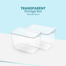 Load image into Gallery viewer, Locaupin PET Plastic Transparent Storage Box with Lid Pantry Wardrobe Kitchen Organizer Bin For Furniture Shelving in Office Closet (One Size)
