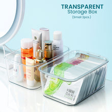 Load image into Gallery viewer, Locaupin PET Plastic Transparent Storage Box with Lid Pantry Wardrobe Kitchen Organizer Bin For Furniture Shelving in Office Closet (Small)
