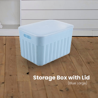 Locaupin Decorative Minimalist Wardrobe Storage Box with Cover Multifunctional Underwear Clothes Toys Books Cabinet Bedroom Organizer (Large)
