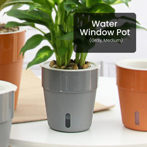 Locaupin Cylinder Pot with Water Window Self Watering Planter Home Indoor Outdoor Gardening For Flowers Plants Balcony Decoration