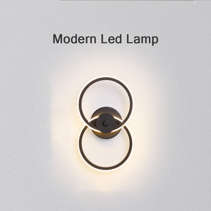 Locaupin Home Decoration Bedside Round Shape Wall Lamp Led Light Sconce Indoor Living Room Aisle Corridor