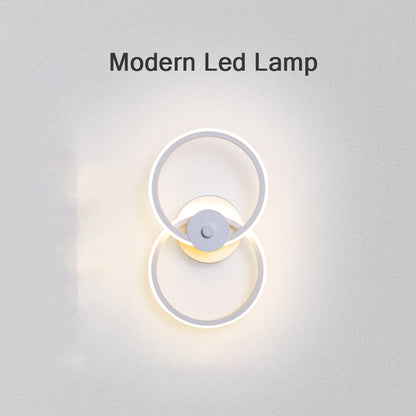 Locaupin Home Decoration Bedside Round Shape Wall Lamp Led Light Sconce Indoor Living Room Aisle Corridor
