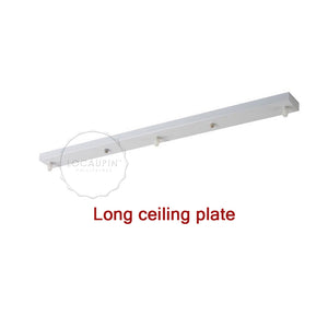 Locaupin Lighting Accessories Chandelier Ceiling Mounted Plate 3 Heads Decorative Hanging Pendant Lamp Long Rectangular Base
