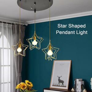 Locaupin 3 Pieces Home Decor Star Shaped Hanging Pendant Lights