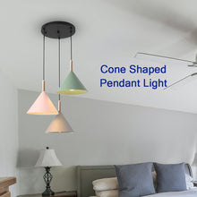 Load image into Gallery viewer, Locaupin 3 Pieces Cone Shaped Minimalist Lights Hanging Pendant Lampshade
