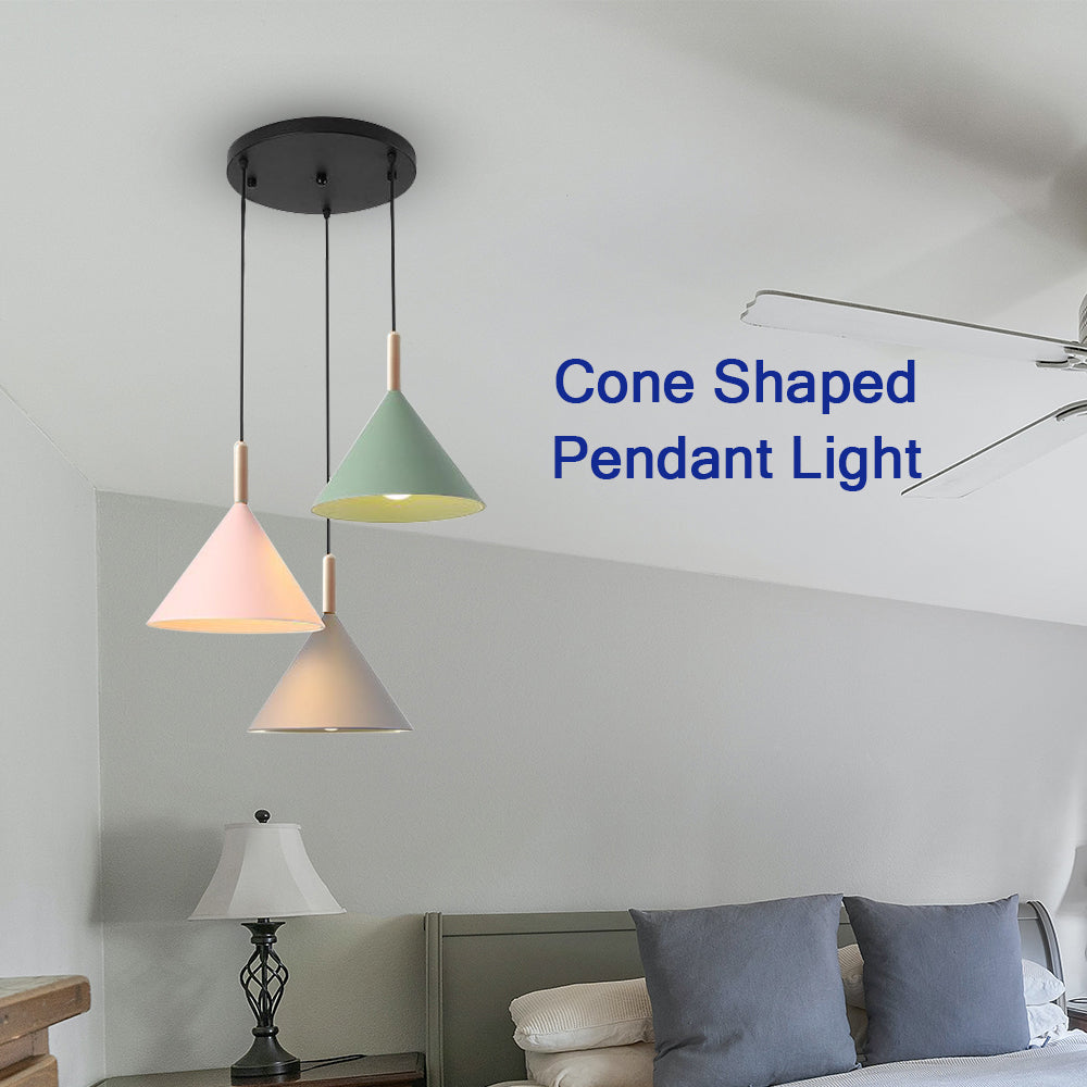 Locaupin 3 Pieces Cone Shaped Minimalist Lights Hanging Pendant Lampshade