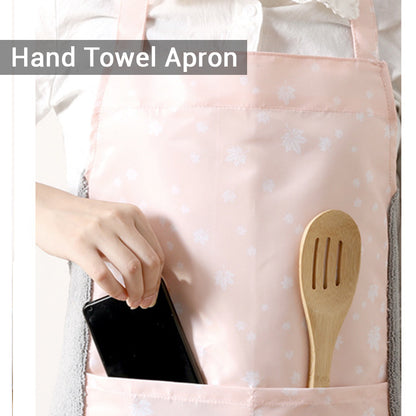 Locaupin Hand Wiping Towel Cooking Apron Dress Waterproof Anti Stain Home Kitchen Supplies Chef Hanging Neck Sleeveless with Front Pocket