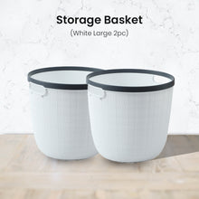 Load image into Gallery viewer, Locaupin Japanese Style Hand Held Clothes Sundry Laundry Round Washing Basket Textured Design Plastic Storage Organizer For Toys Cosmetics (Large)

