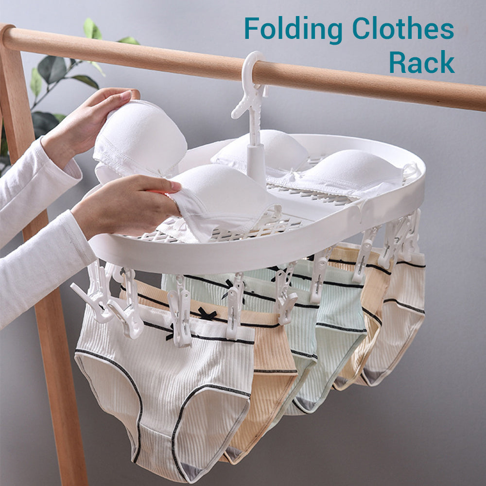 Locaupin Multipurpose Clothes Garment Towel Socks Underwear Folding Hanger Laundry Drying Rack Organizer