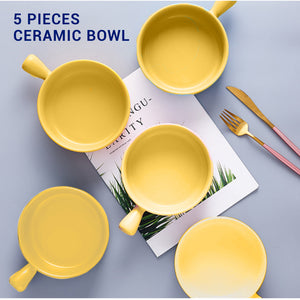 5 in 1 Round Ceramic Baking Bowl