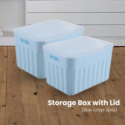 Locaupin Decorative Minimalist Wardrobe Storage Box with Cover Multifunctional Underwear Clothes Toys Books Cabinet Bedroom Organizer (Large)