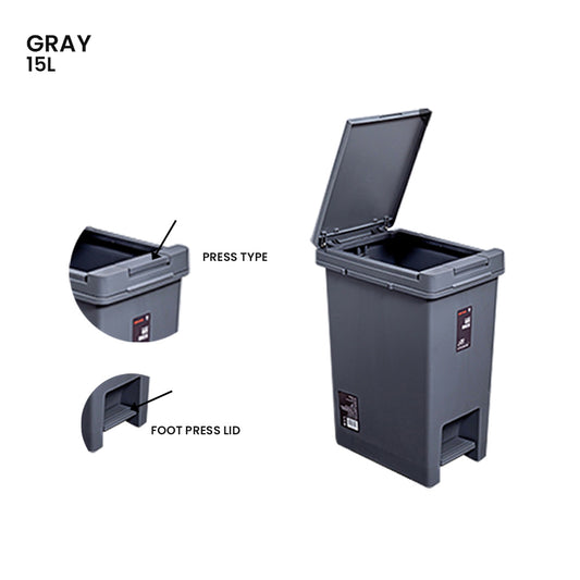 Locaupin Foot Pedal Type Trash Can Waste Basket Recycling Garbage Container Bin For Bathroom Living Room Kitchen Indoor Outdoor Use