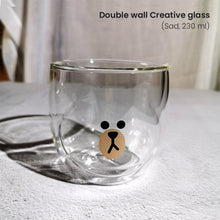 Load image into Gallery viewer, Locaupin Double Wall Mug Glass Cute Bear Design Hot and Cold Beverage Coffee Milk Tea Cup Home Office Drinkware Gift

